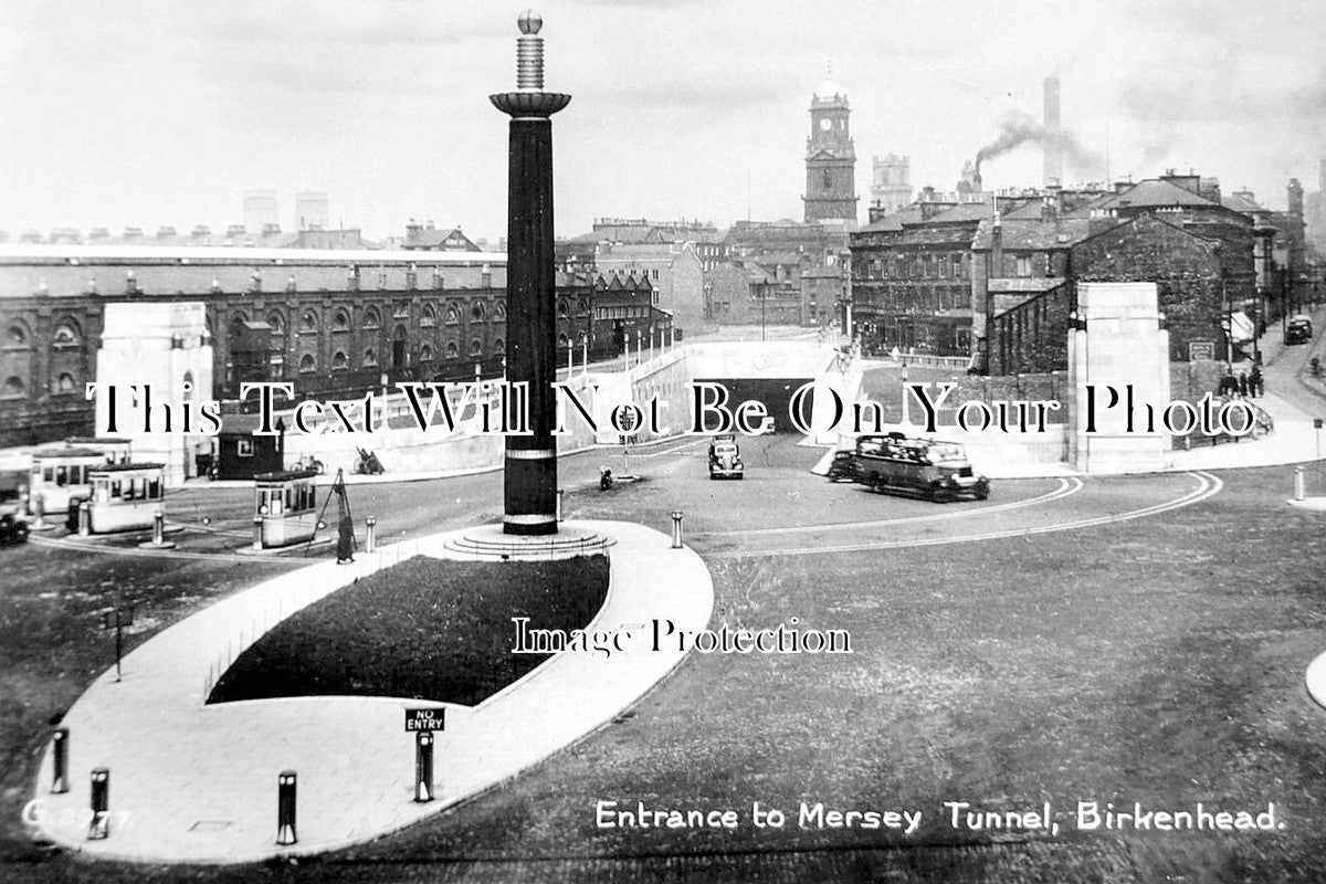 CH 3528 - Entrance To Mersey Tunnel, Birkenhead, Cheshire c1935