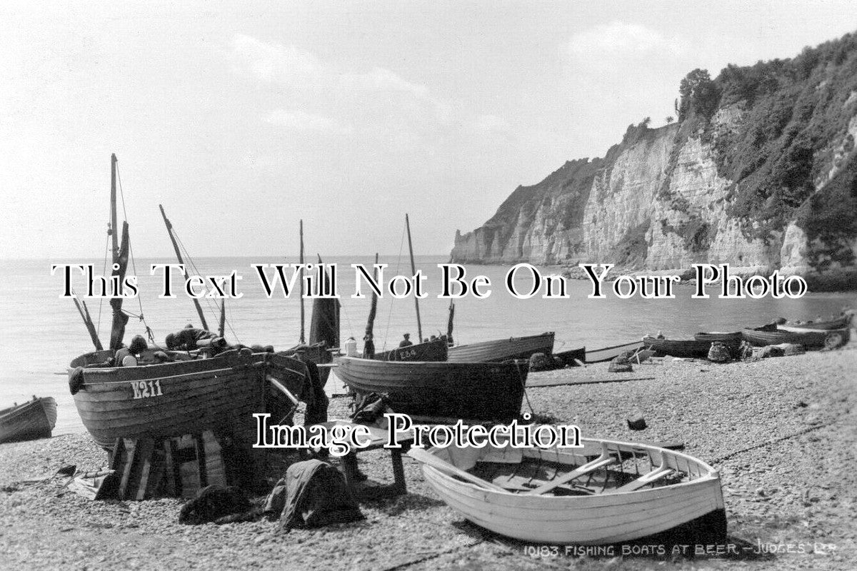 DE 4604 - Fishing Boats At Beer, Devon c1929