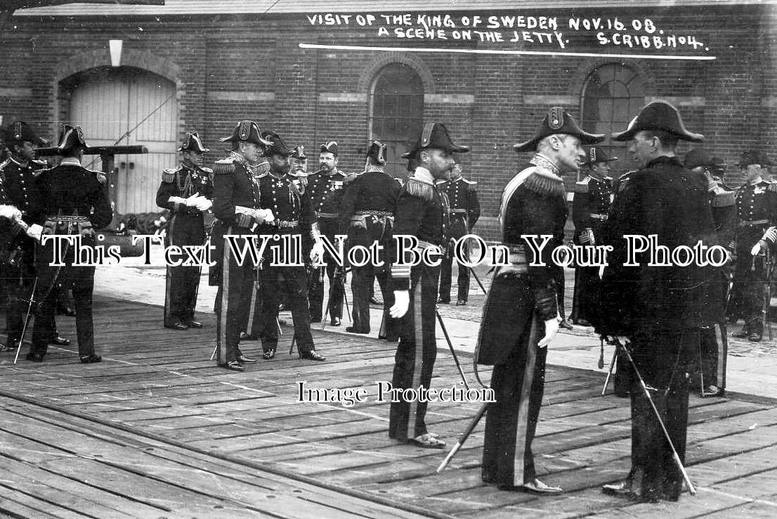 HA 5744 - King Of Sweden Visit To Portsmouth, Hampshire 1908