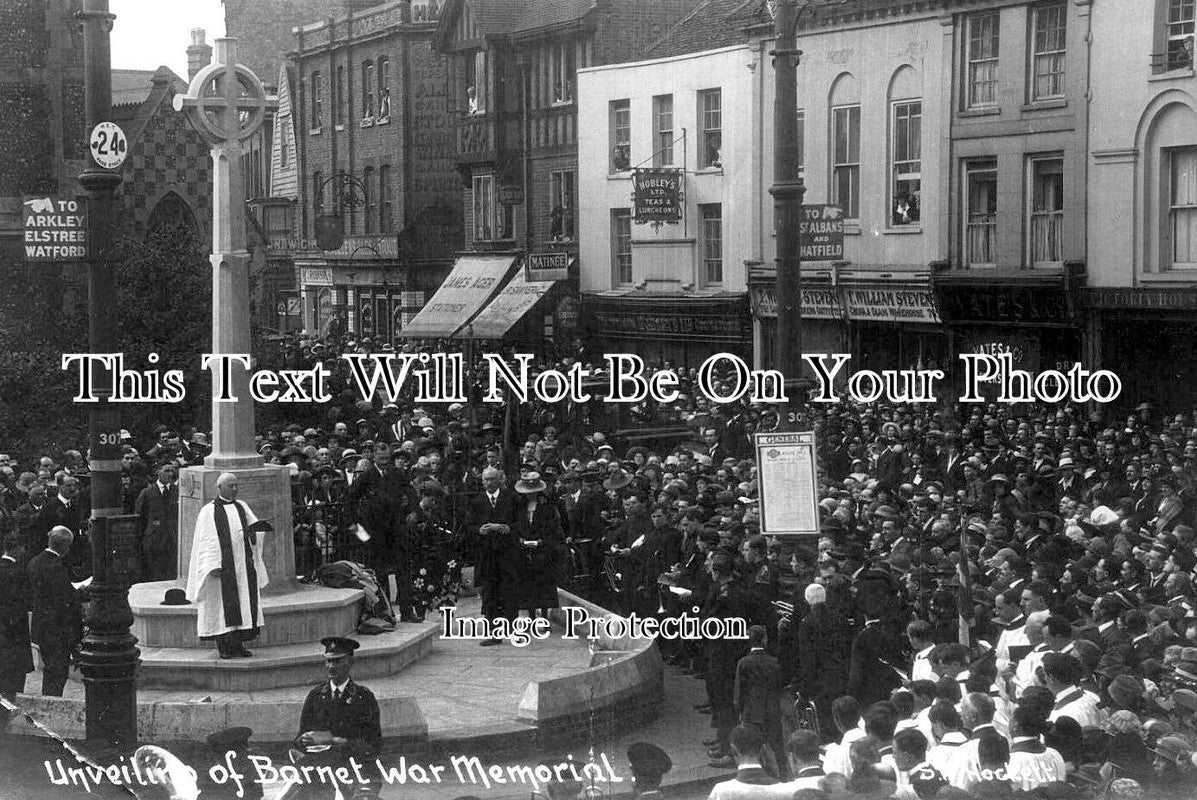HF 2536 - Unveiling Barnet War Memorial, Hertfordshire WW1