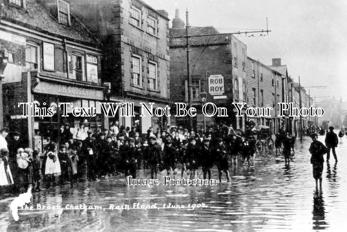 KE 6385 - The Brook, Chatham Rain Flood, Kent 1903