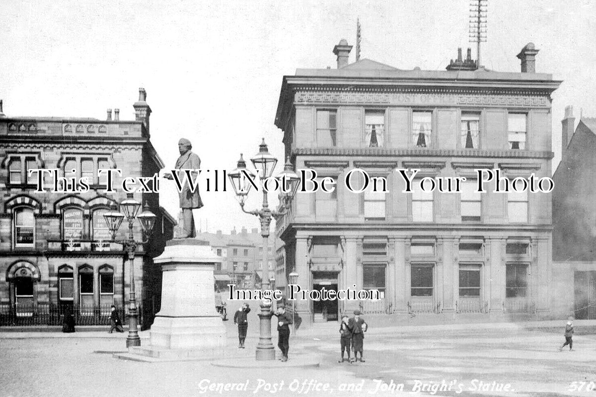 LA 7476 - General Post Office & John Brights Statue, Rochdale