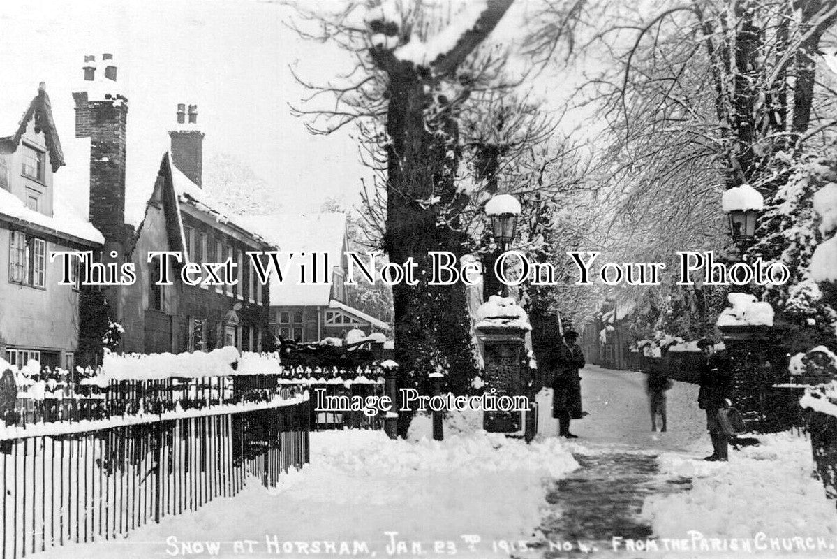 SX 6066 - Snow At Horsham, Sussex 1915