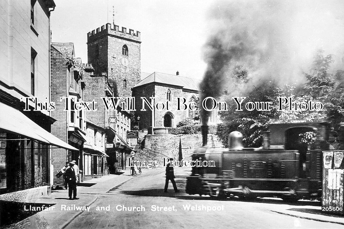 WL 3159 - Llanfair Railway & Church Street, Welshpool, Wales c1920
