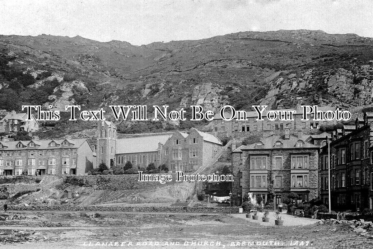 WL 3298 - Llanaber Road & Church, Barmouth, Wales c1914