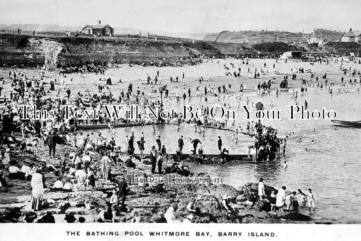 WL 3465 - The Bathing Pool, Whitmore Bay, Barry Island, Wales c1912