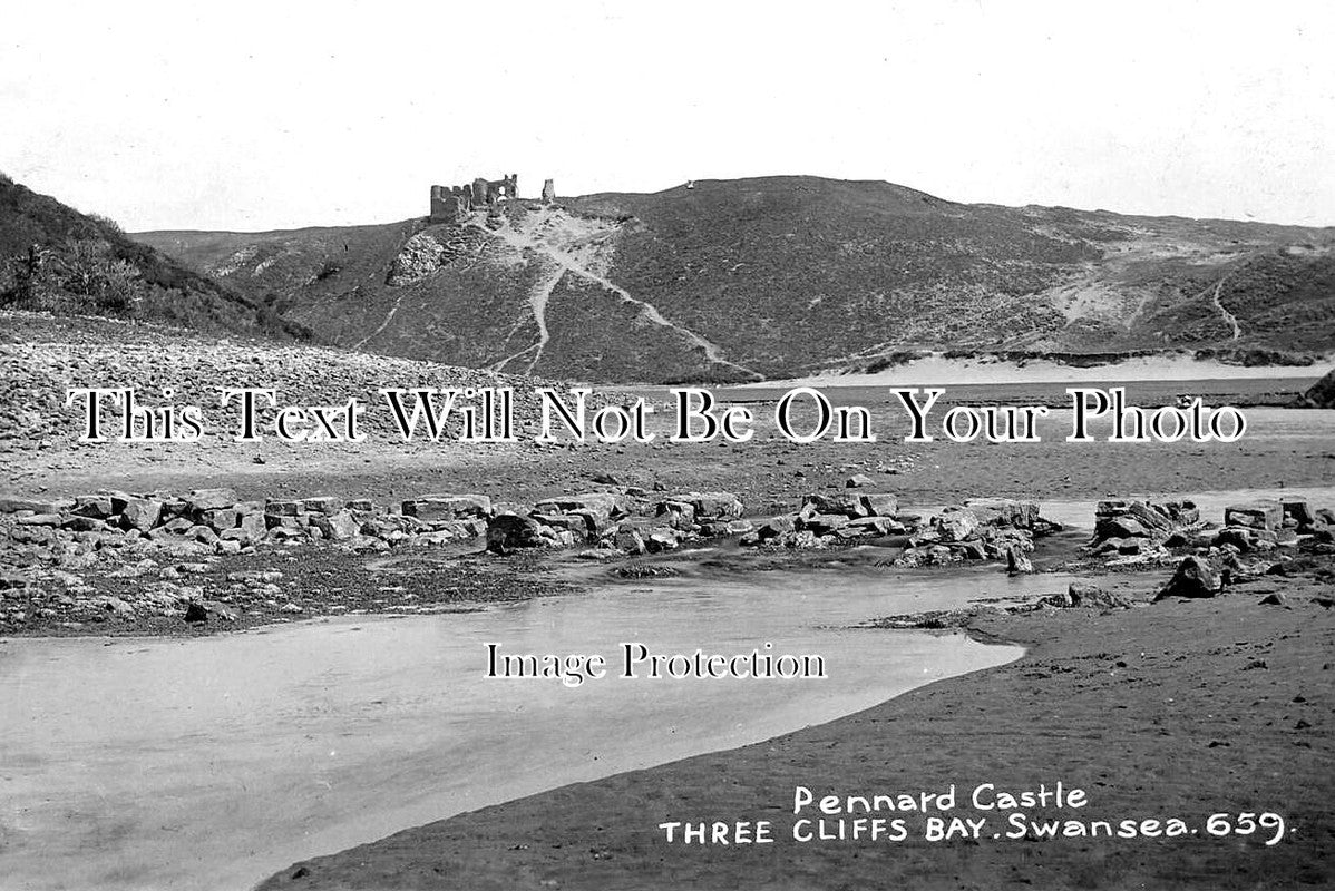 WL 3550 - Pennard Castle, Three Cliffs Bay, Swansea, Wales c1914