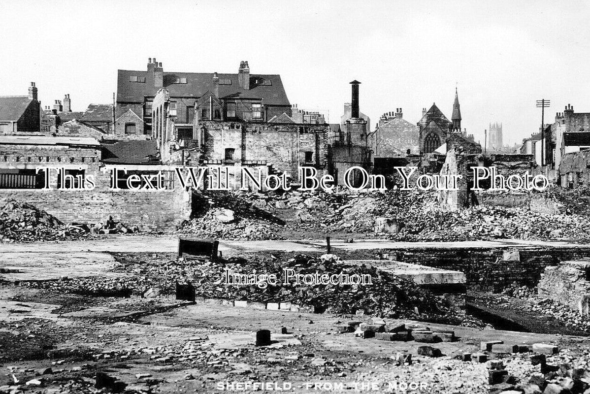 YO 13949 - Sheffield From The Moor, WW2 War Damage, Yorkshire