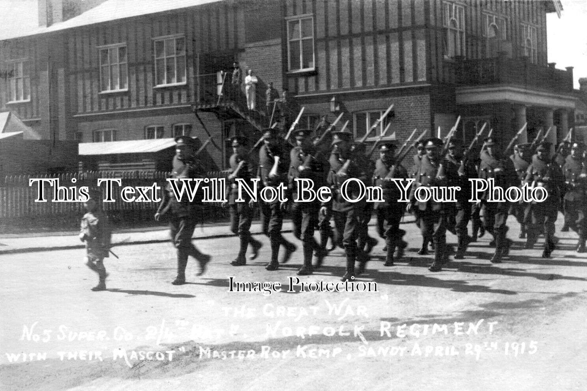 BF 1372 - Norfolk Regiment At Sandy, Bedfordshire 1915 WW1