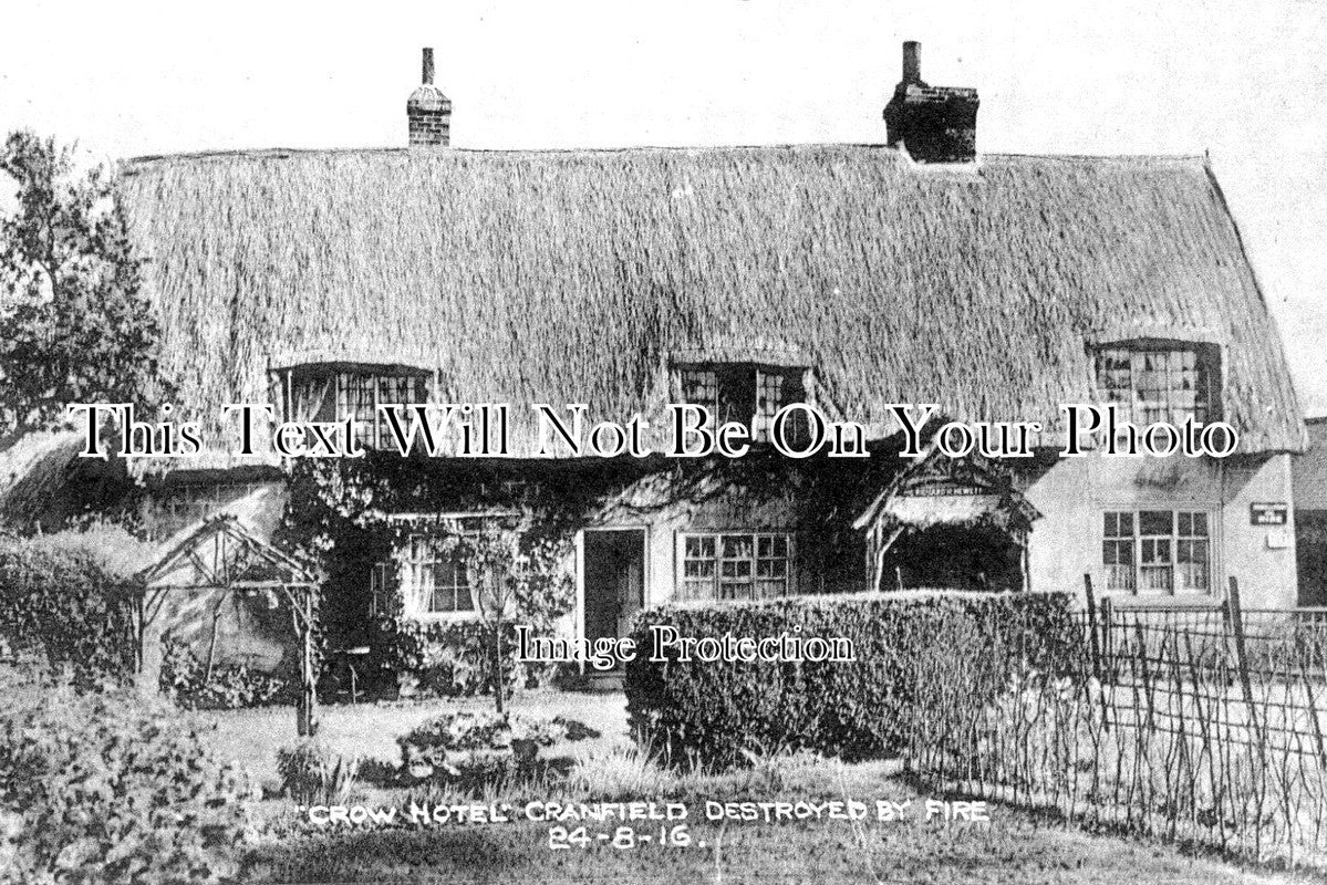 BF 1435 - Crow Hotel Before Fire, Cranfield, Bedfordshire 1916