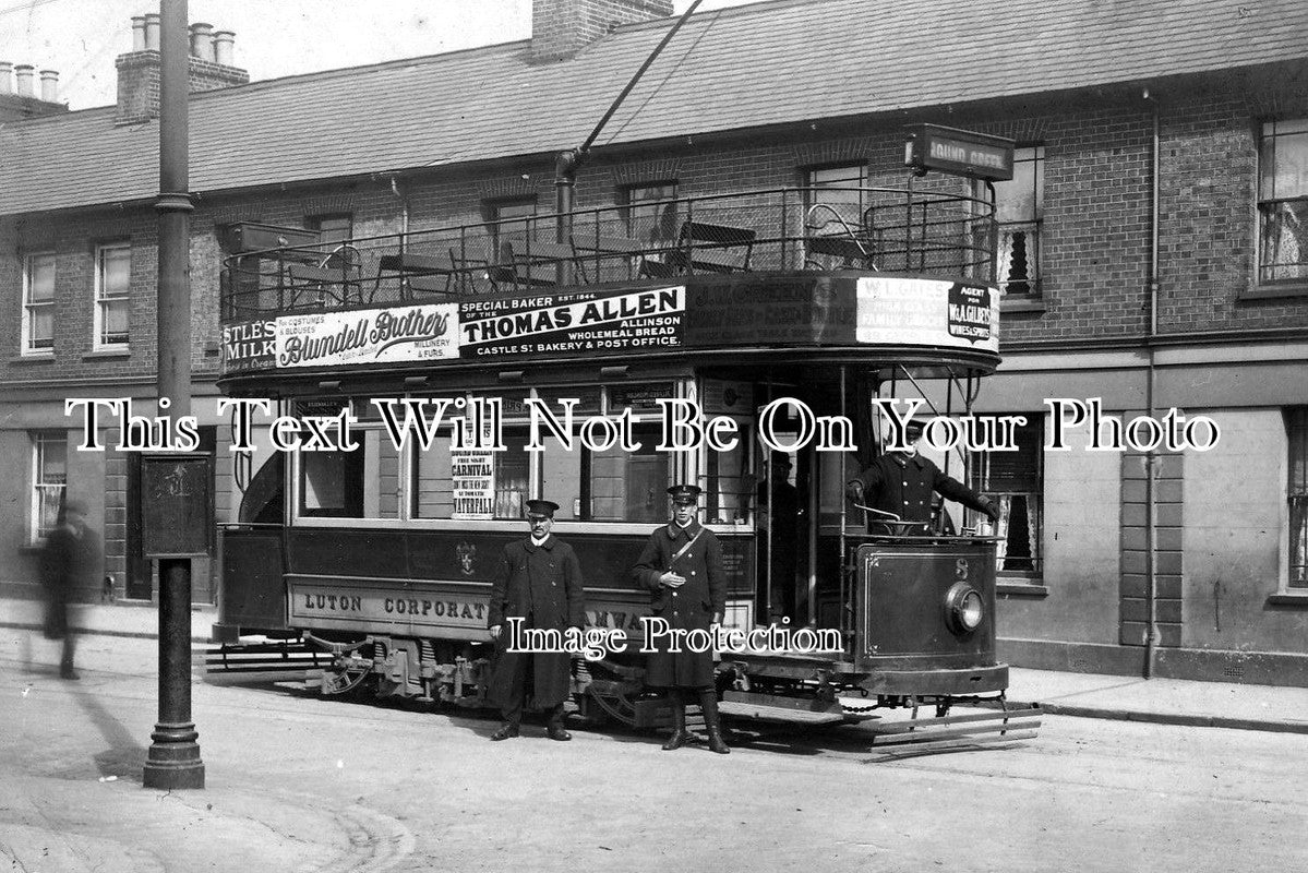 BF 32 - Luton, Bedfordshire. Corporation TRAM no 8 to Round Green c1912
