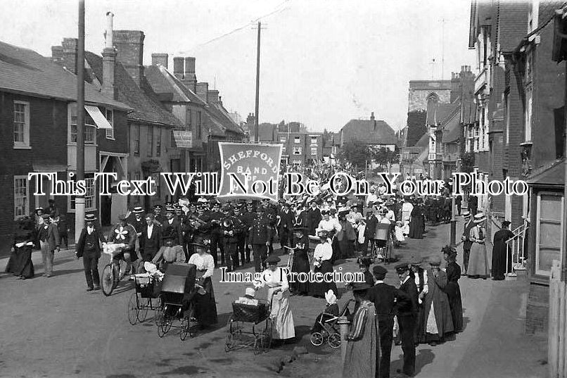 BF 353 - Band Of Hope Procession, High Street, Shefford, Bedfordshire c1914