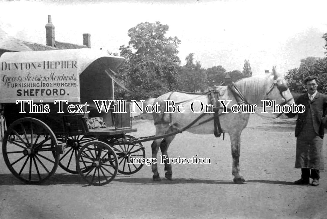 BF 842 - Dunton & Hephe Grocers Cart, Shefford, Bedfordshire c1910