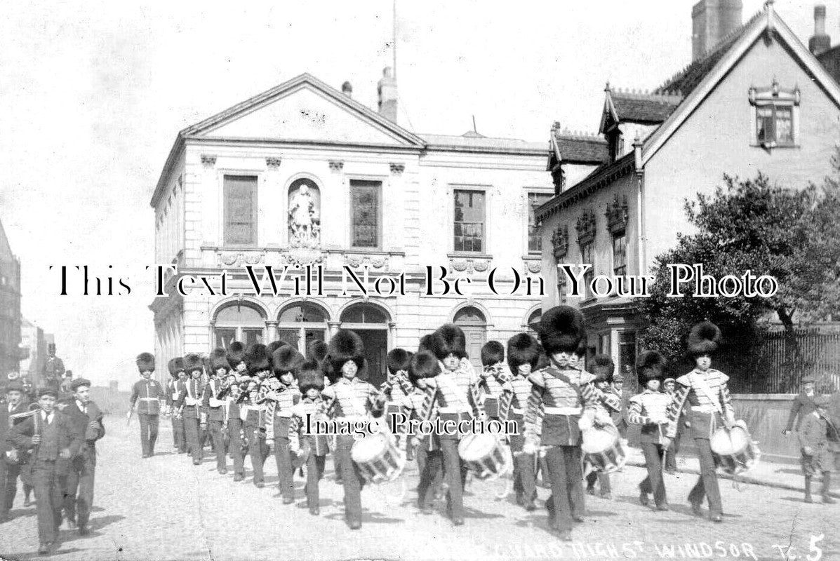 BK 2133 - Castle Guard Marching, High Street, Windsor, Berkshire 1906