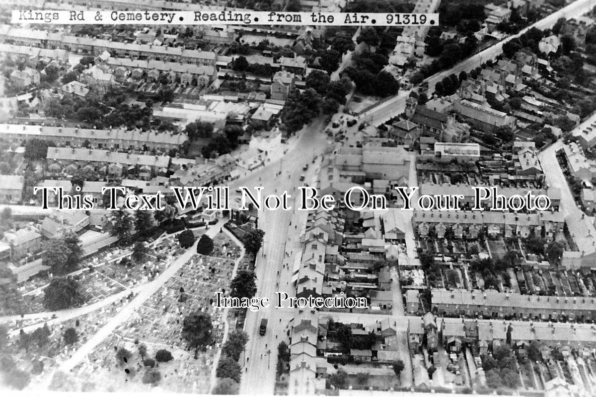 BK 518 - Aerial View Of Kings Road Cemetery, Reading, Berkshire c1930