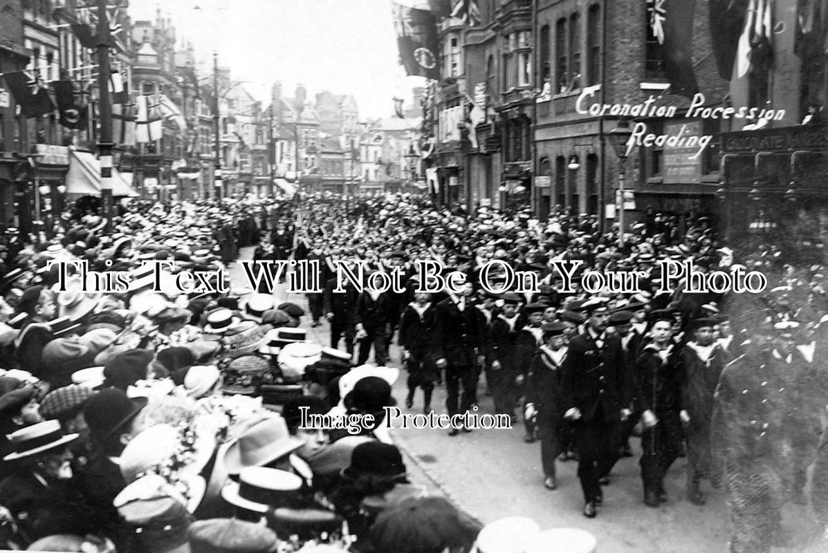 BK 96 - Broad Street, Reading, Berkshire c1911 Coronation Procession
