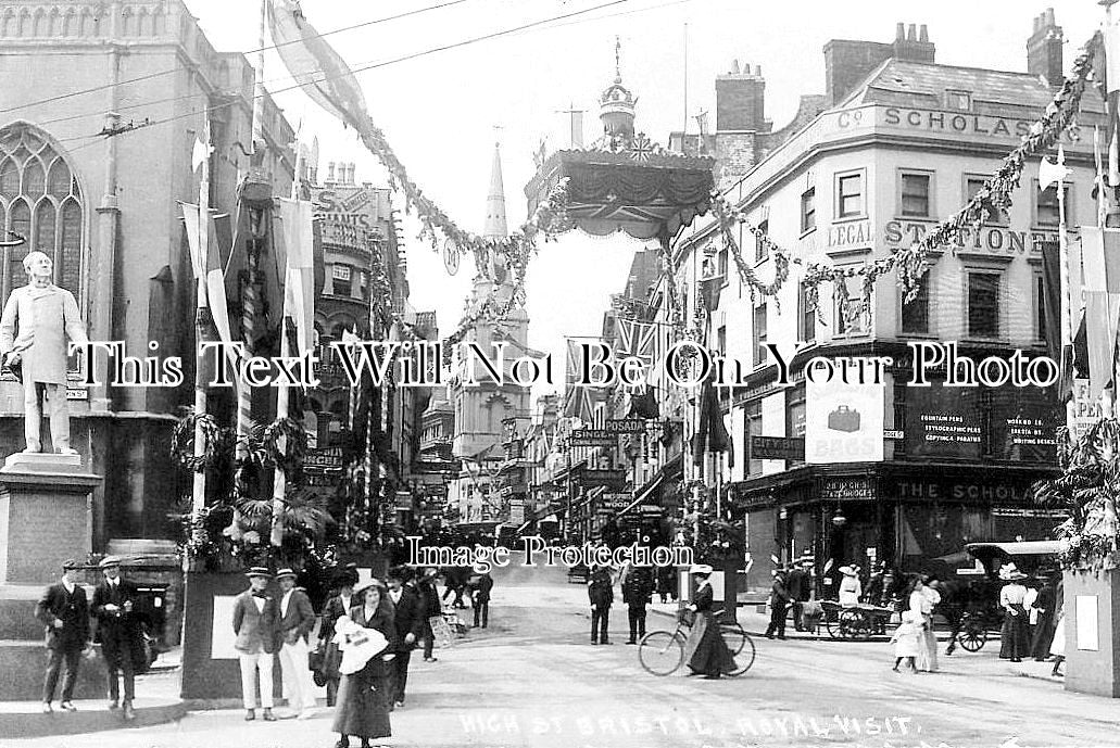 BR 260 - High Street Decorations For Royal Visit, Bristol 1912