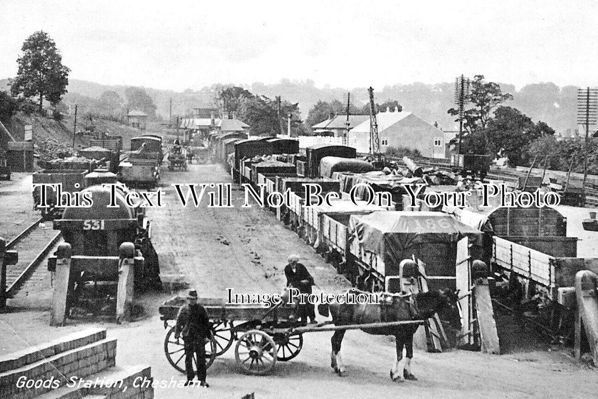 BU 2418 - Goods At Chesham Railway Station, Buckinghamshire c1920