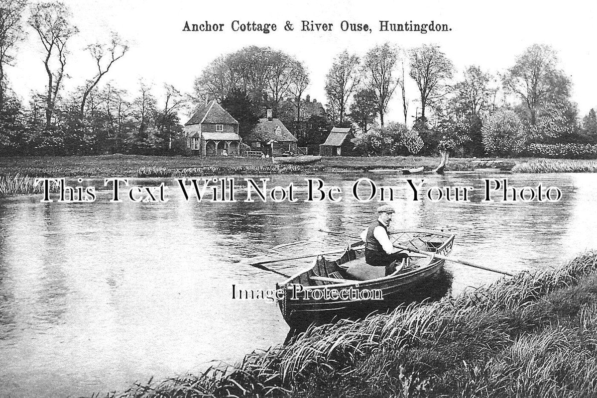 CA 1047 - Anchor Cottage & River Ouse, Huntingdon, Cambridgeshire