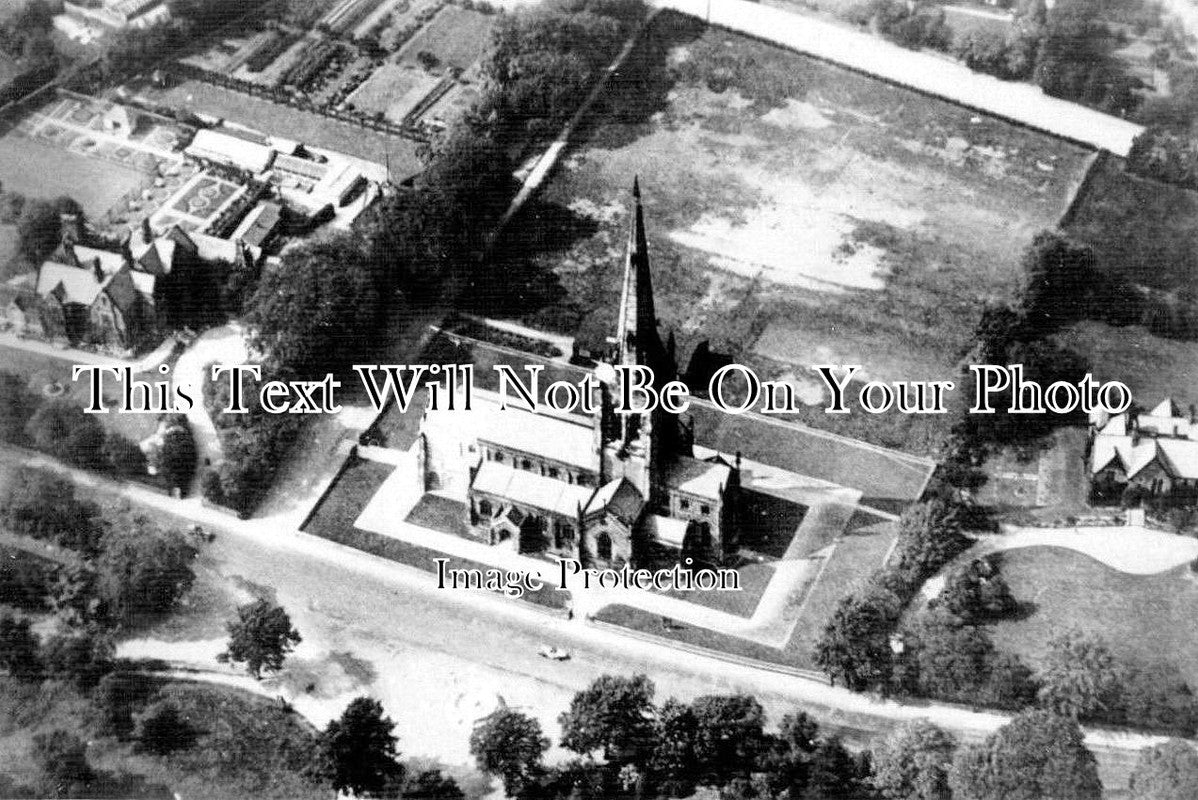 CH 1082 - St Margaret's Church From The Air, Altrincham, Cheshire