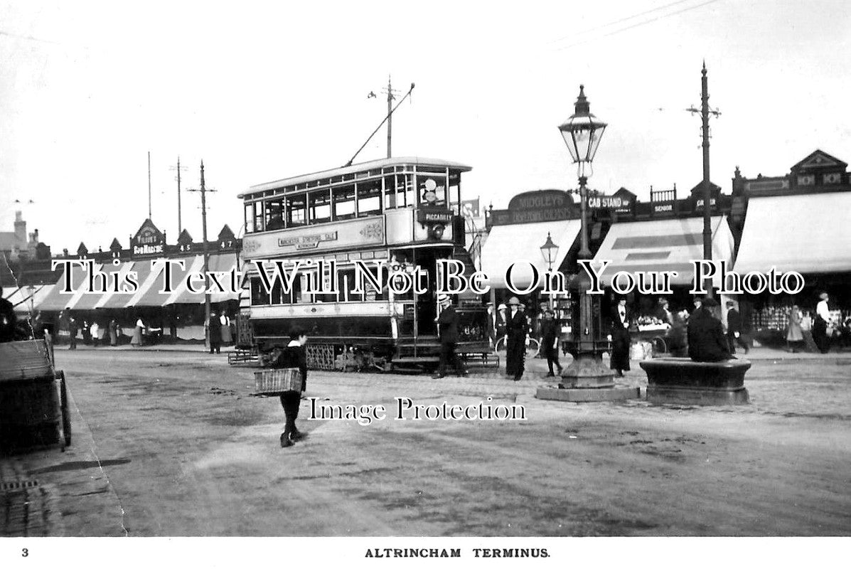 CH 1454 - Altrincham Tram Terminus, Cheshire c1922