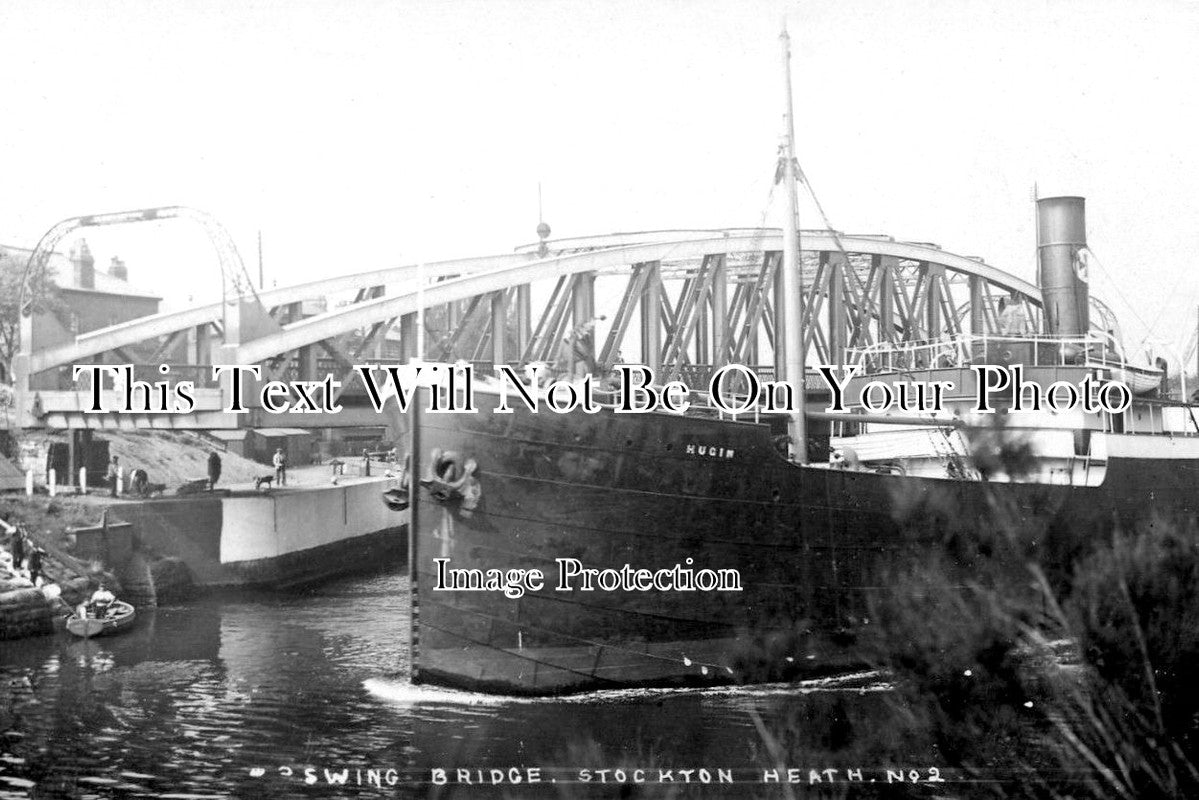 CH 1713 - Swing Bridge, Warrington, Stockton Heath, Manchester Ship Canal, Cheshire