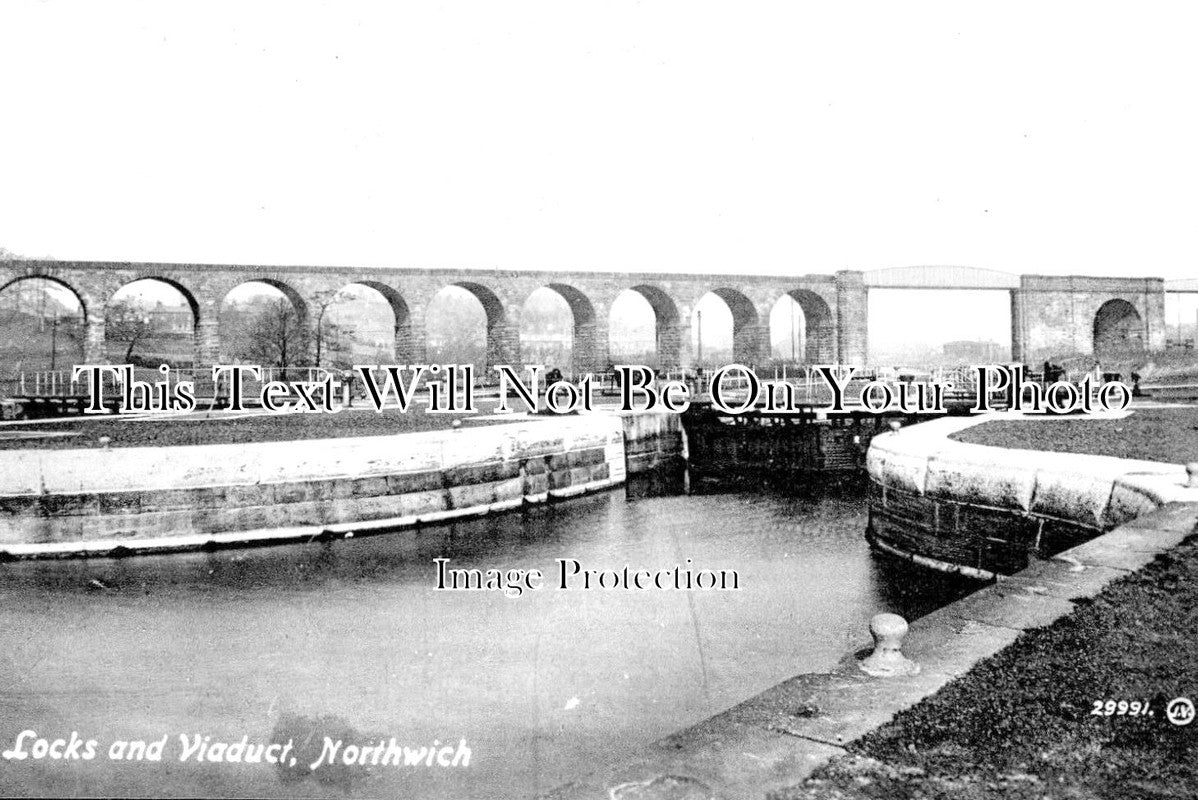 CH 1735 - Locks & Viaduct, Northwich, Cheshire