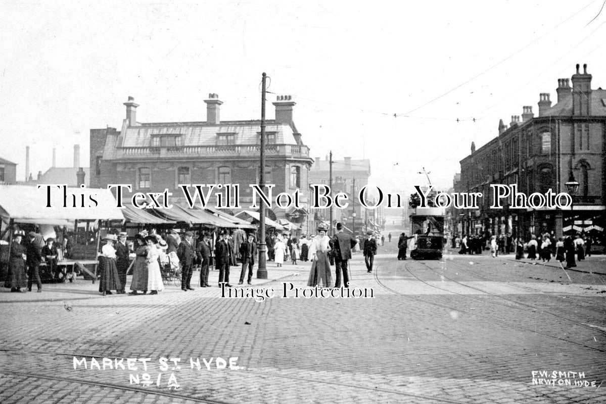 CH 1765 - Market Street, Hyde, Cheshire c1917