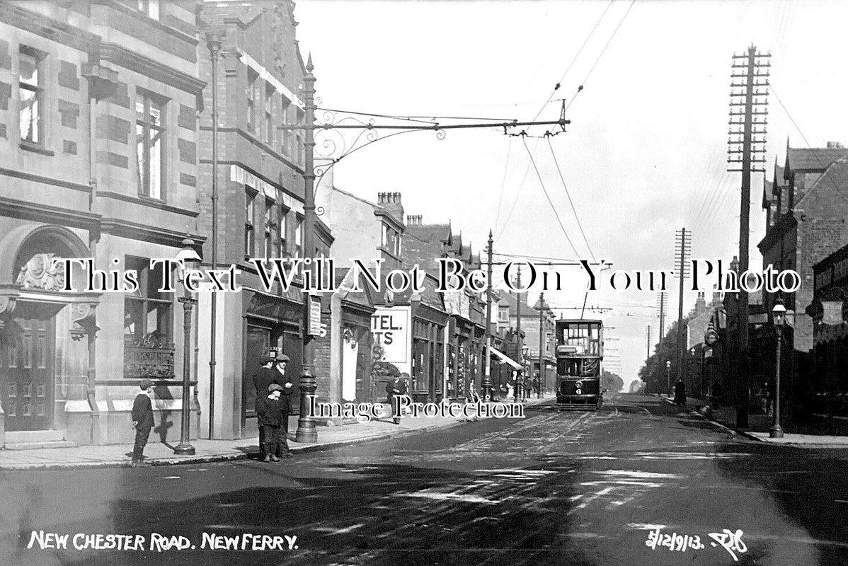 CH 1854 - New Chester Road, New Ferry, Wirral, Cheshire c1913