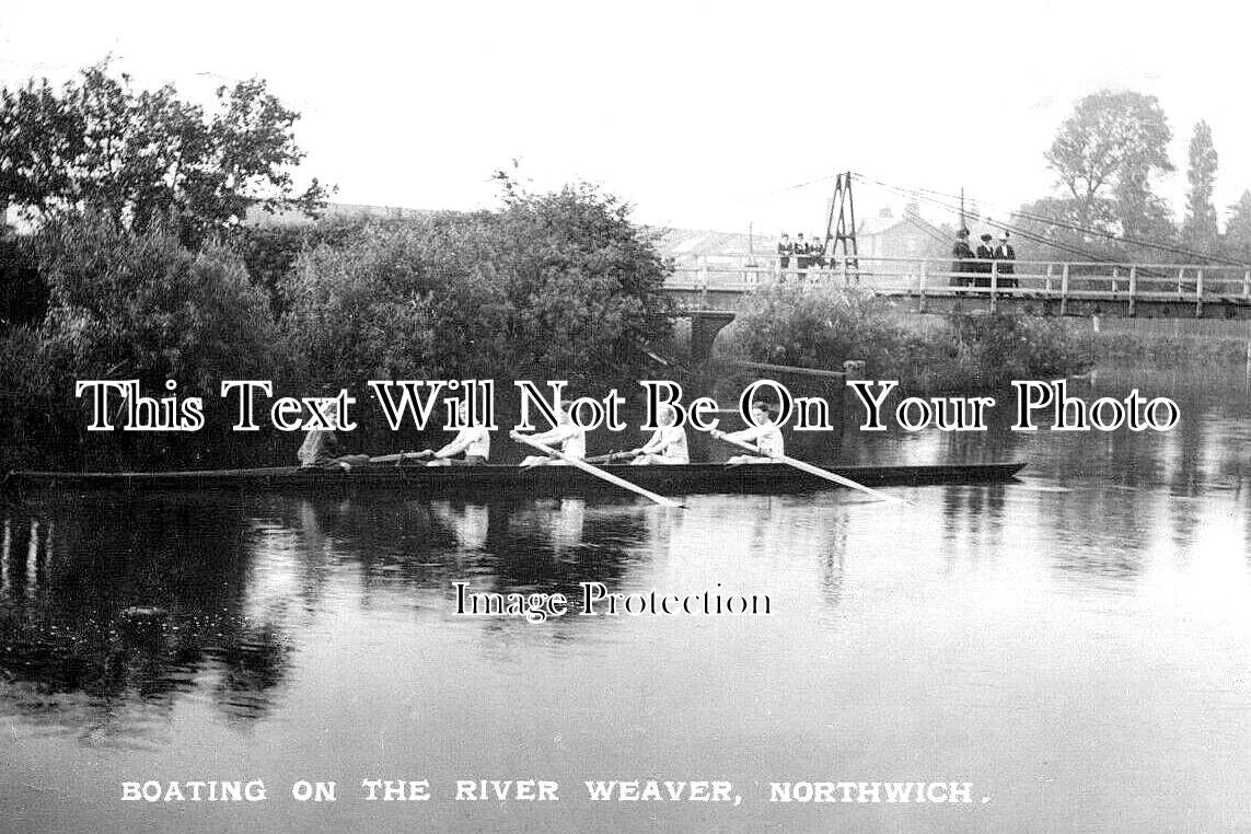 CH 1912 - Boating On The River Weaver, Northwich, Cheshire