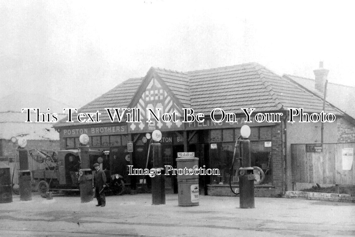 CH 2664 - Poston Bros Filling Station, Moreton, Wirral, Cheshire c1922