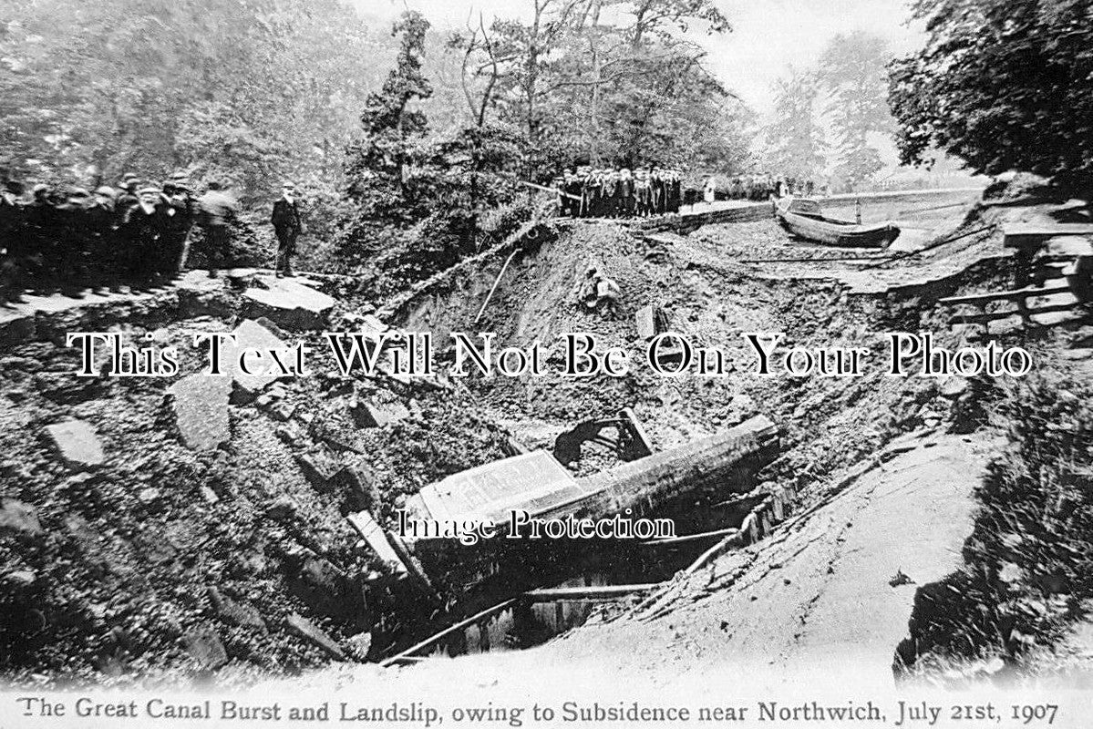 CH 3272 - Canal Burst & Landslip, Northwich Subsidence, Cheshire 1907