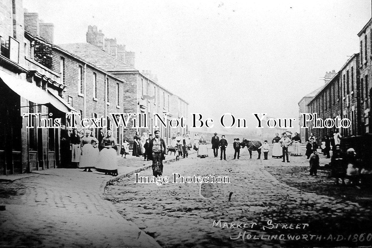 CH 816 - Market Street, Hollingworth, Cheshire c1860