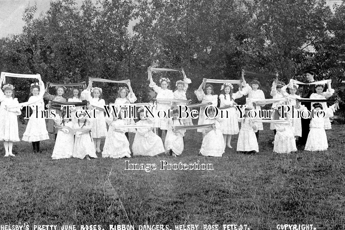 CH 869 - Ribbon Dancers, Helsby Rose Fete, Cheshire 1907