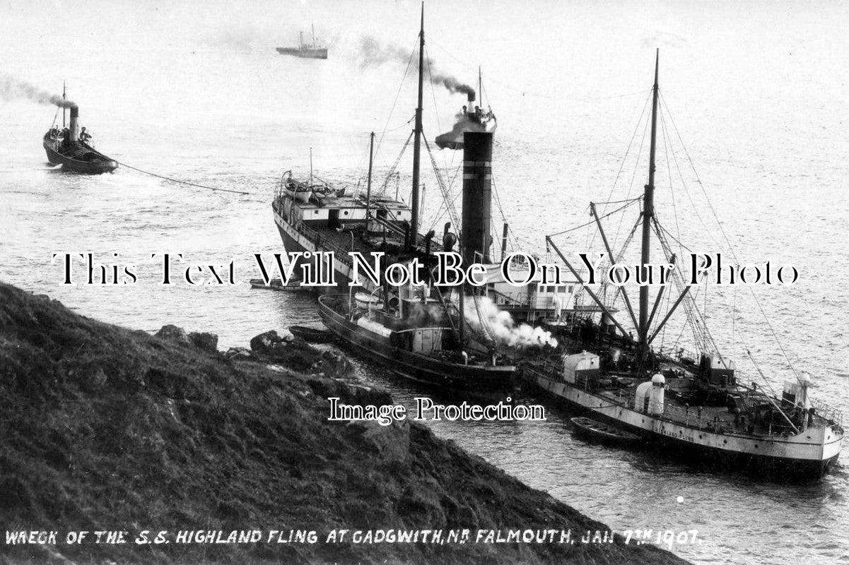 CO 1025 - SS Highland Fling, Cadwith, Falmouth, Cornwall 1907
