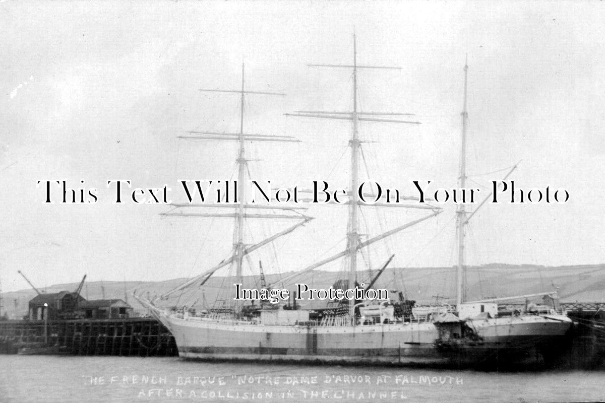 CO 1232 - French Barque Notre Dame D'Arvor After Channel Collision, Falmouth, Cornwall