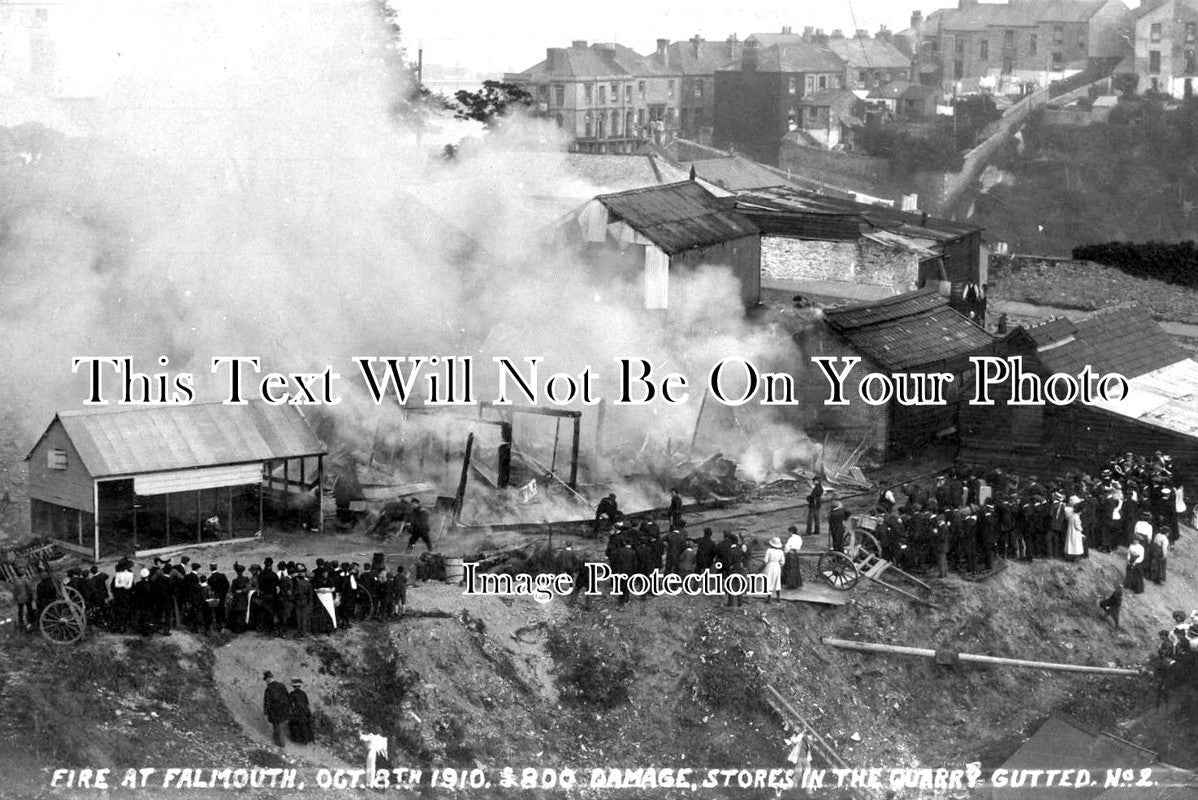 CO 1294 - Fire Damage To Stores In Quarry, Falmouth, Cornwall c1910