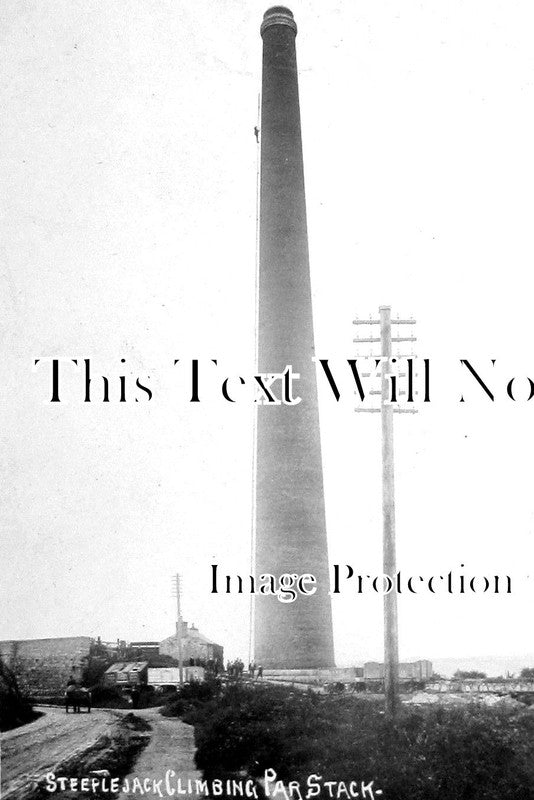 CO 1370 - Steeplejack Demolishing Chimney, Par Stack, Cornwall c1907