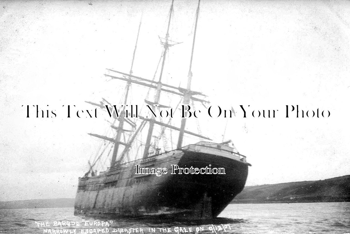 CO 1433 - Barque Europa Shipwreck, Cornwall 1907