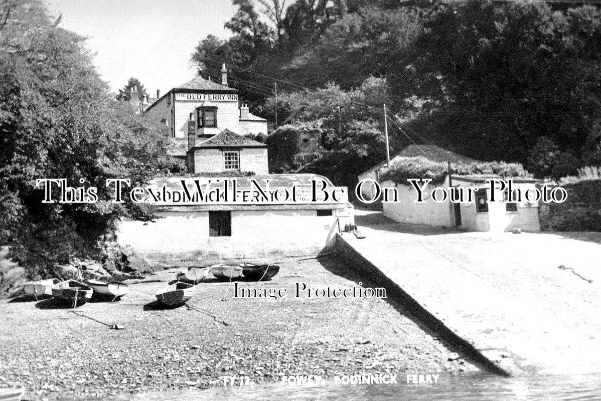 CO 1435 - Bodinnick Ferry & The Old Ferry Inn, Fowey, Cornwall