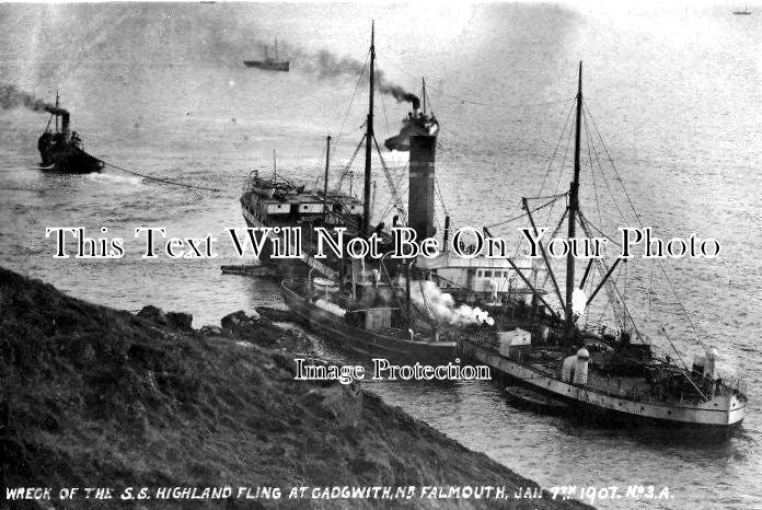 CO 144 - Wreck Of S.S Highland Fling Cadgwith, Cornwall 1907