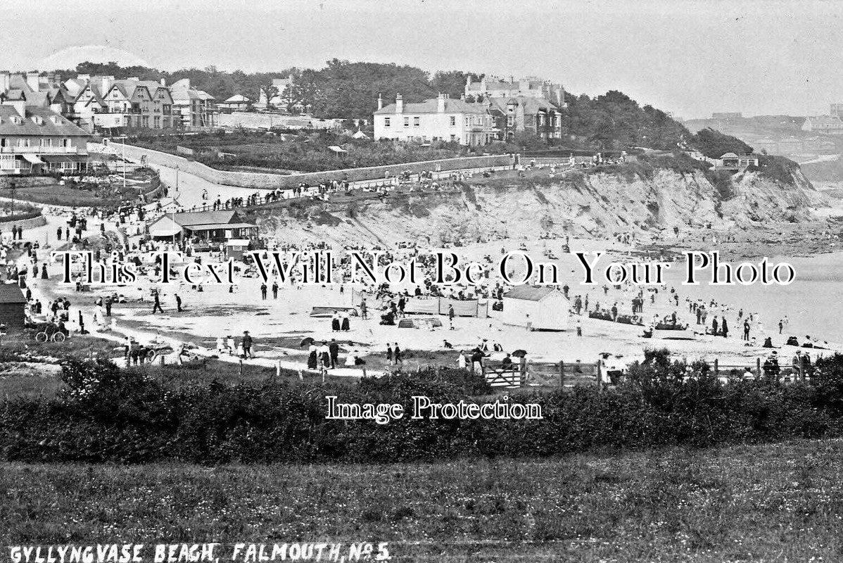 CO 1919 - Gyllyngvase Beach, Falmouth, Cornwall c1912
