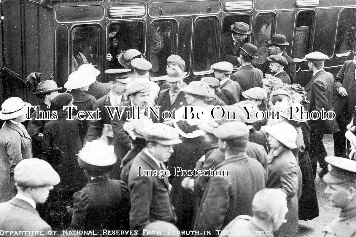 CO 2023 - Departure Of National Reserves, Train, Redruth, Cornwall 1914 WW1