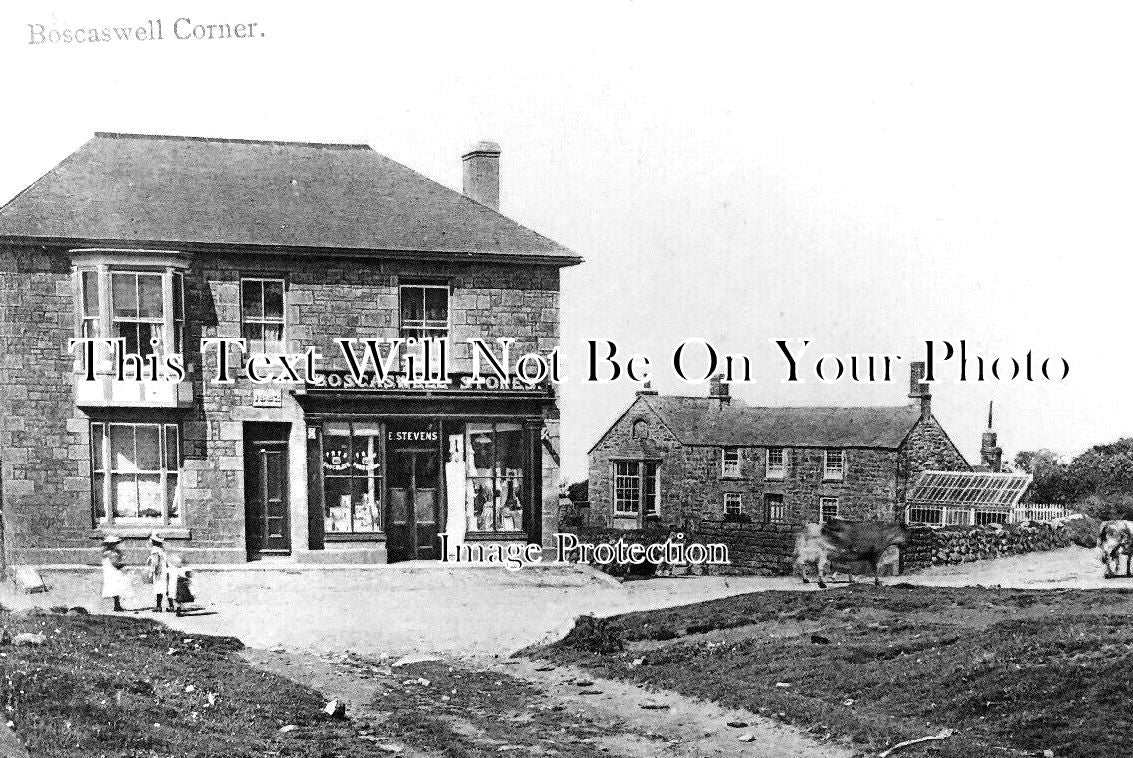 CO 3048 - Boscaswell Corner & Stores, Cornwall c1909