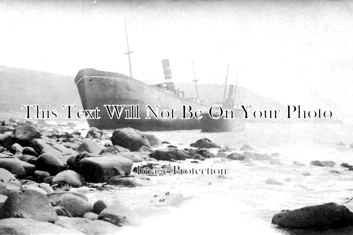 CO 3104 - SS Abertay Shipwrecked At Boskenna Bay, Cornwall 1912