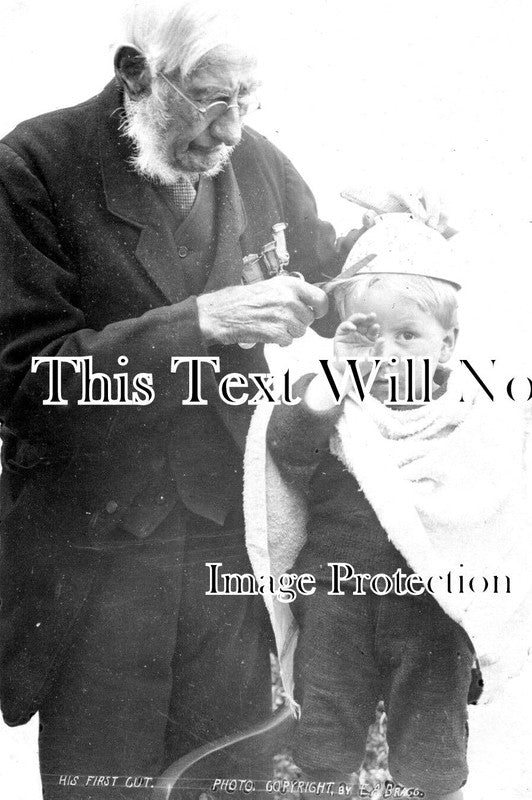 CO 3395 - His First Hair Cut, Falmouth, Cornwall