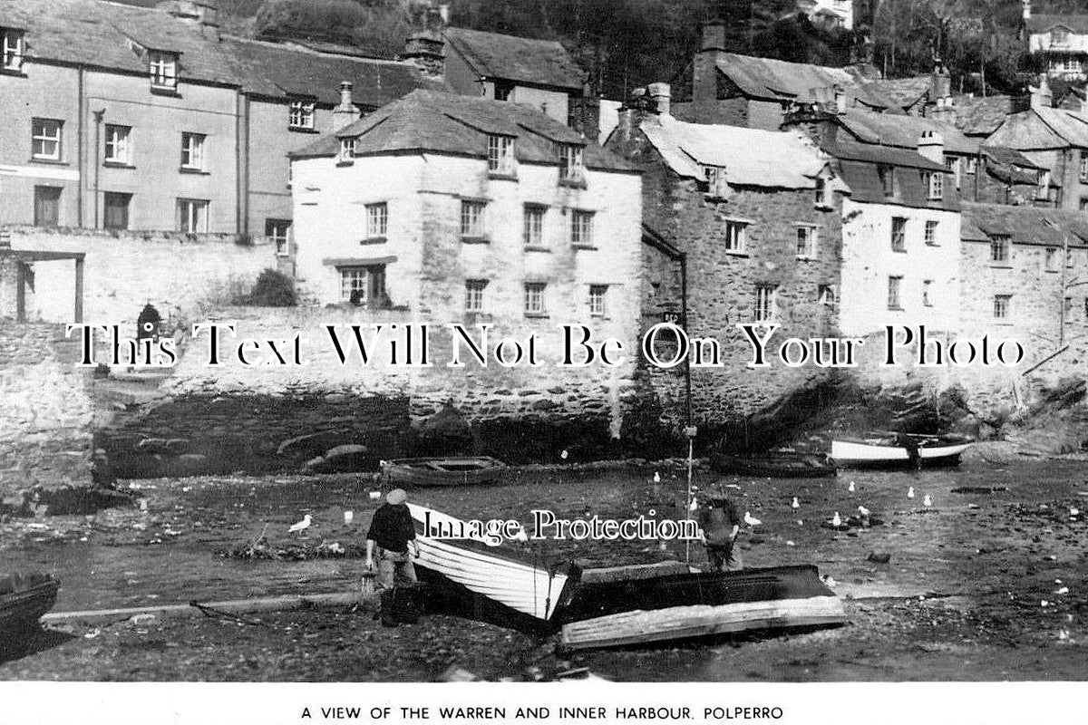 CO 3419 - The Warren & Inner Harbour, Polperro, Cornwall