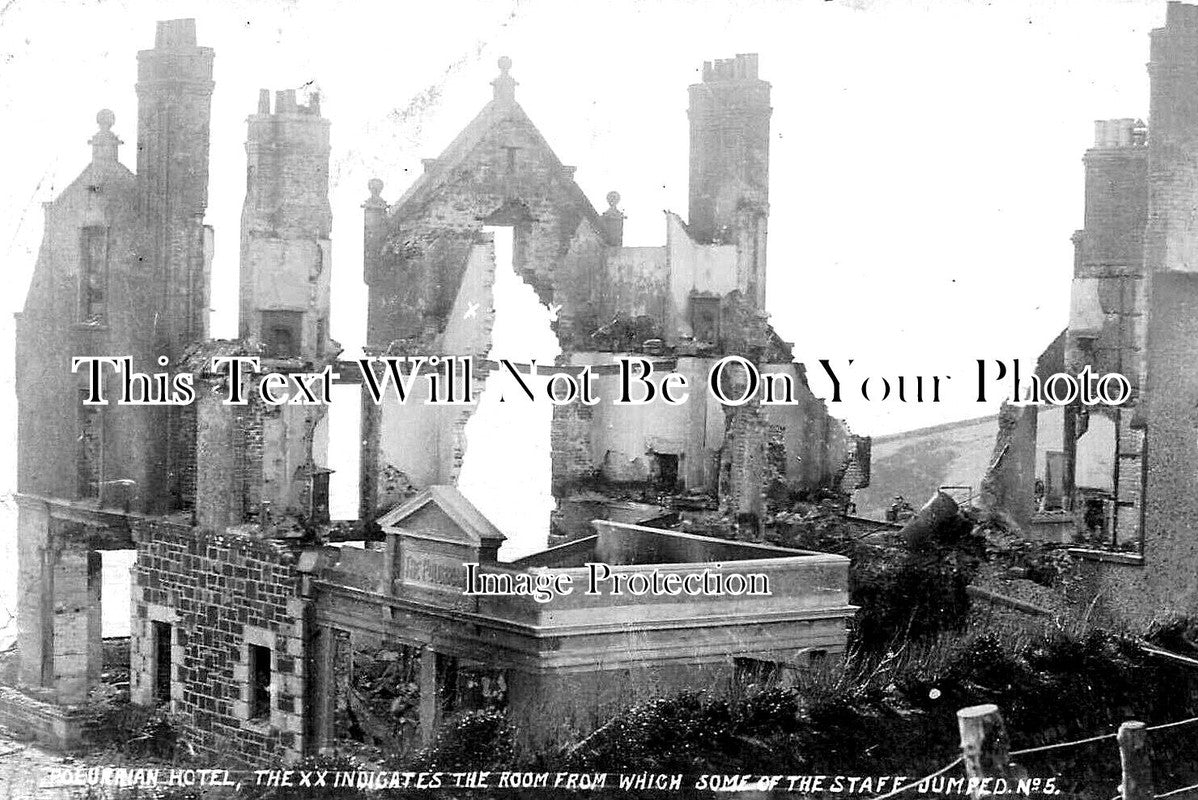 CO 3497 - Polurrian Hotel Fire, Mullion, Cornwall c1909