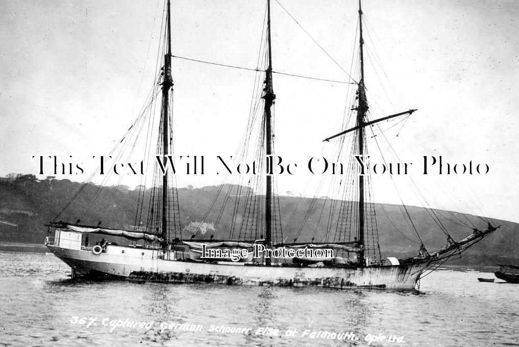 CO 3568 - Captured German Schooner Else At Falmouth, Cornwall