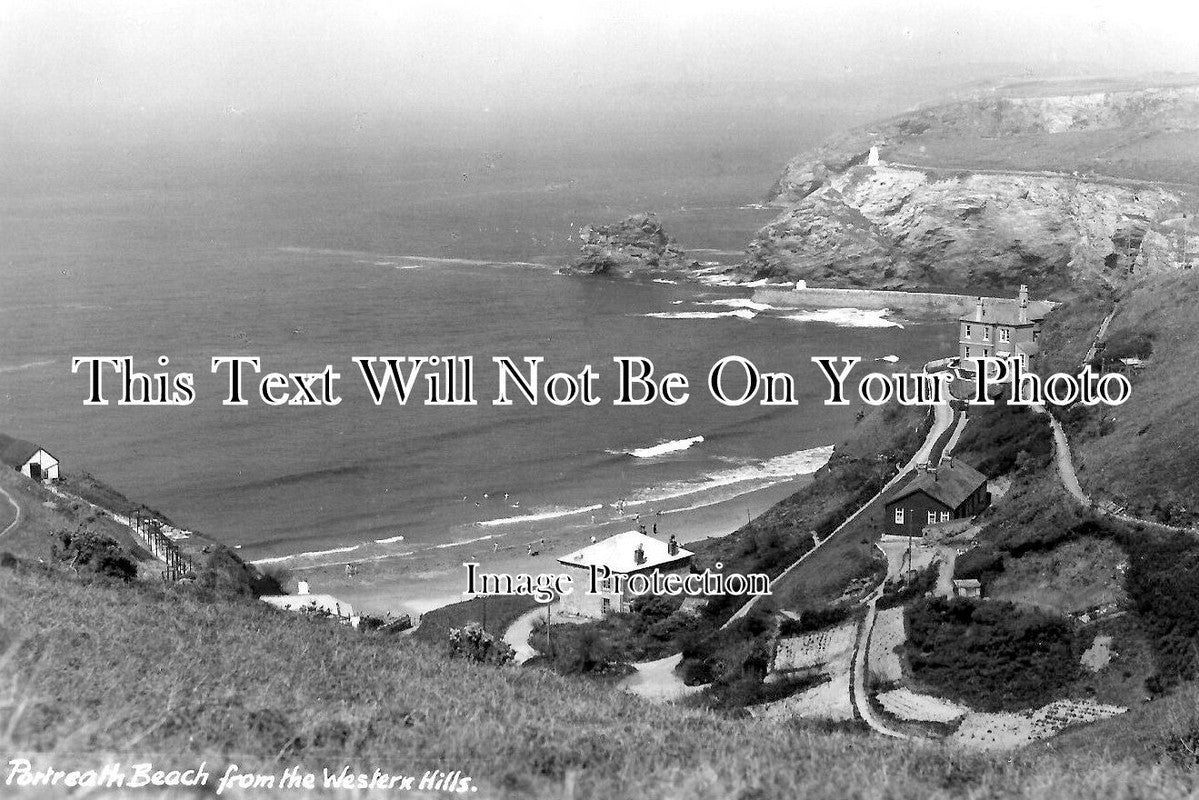 CO 3879 - Portreath Beach From The Western Hills, Cornwall